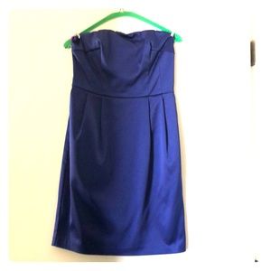 Royal blue satin cocktail dress